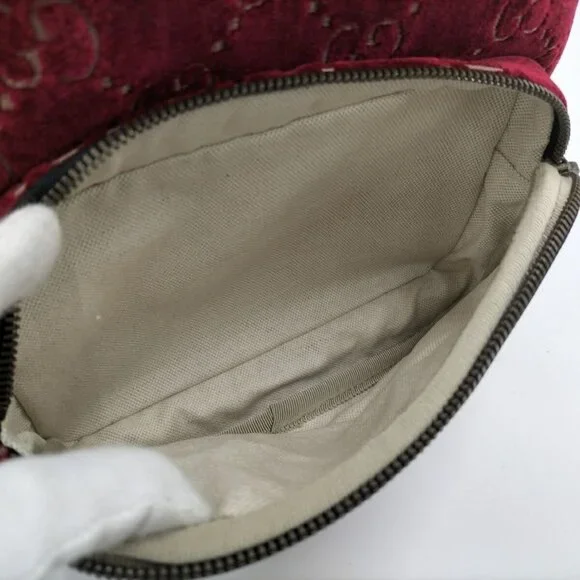 Gucci Backpack GG Velvet Velor Red - Picture 9 of 10